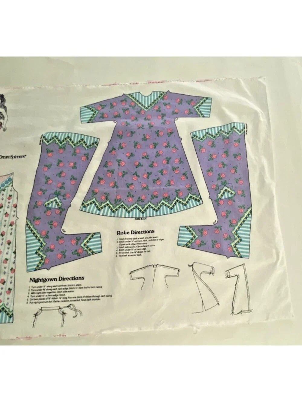 Vintage 90s Fashion Doll Fun Clothes VIP Fabric Panel Bedroom Wardrobe Uncut USA